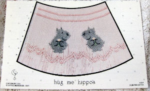 Little Memories Smocking Plate Hug Me Hippos 007 OOP